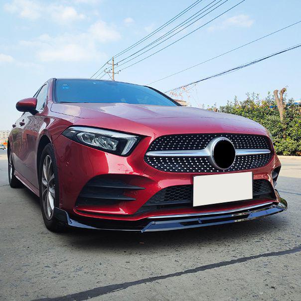 Brabus Style Gloss Black Front Splitter for Mercedes Benz W177 A Class 18-23-Carbon Factory