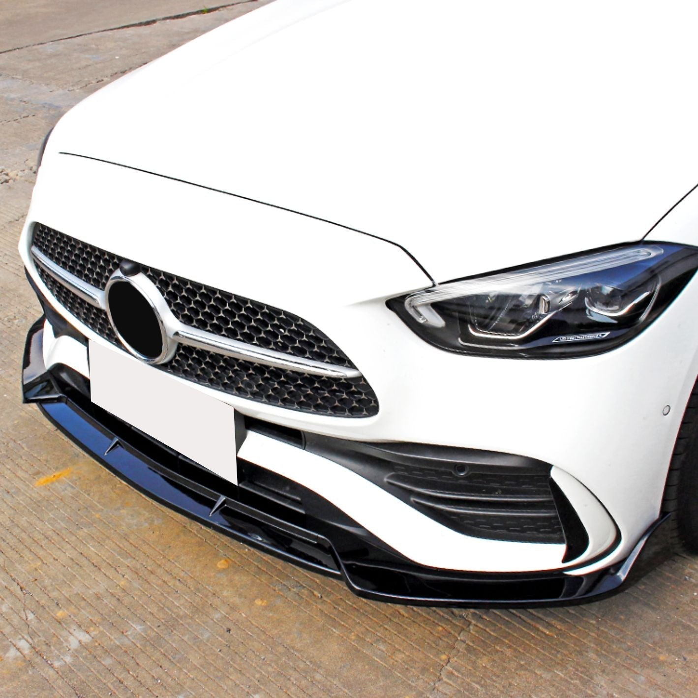 Brabus Style Gloss Black Front Splitter for Mercedes Benz W206 C Class 22-Present-Carbon Factory