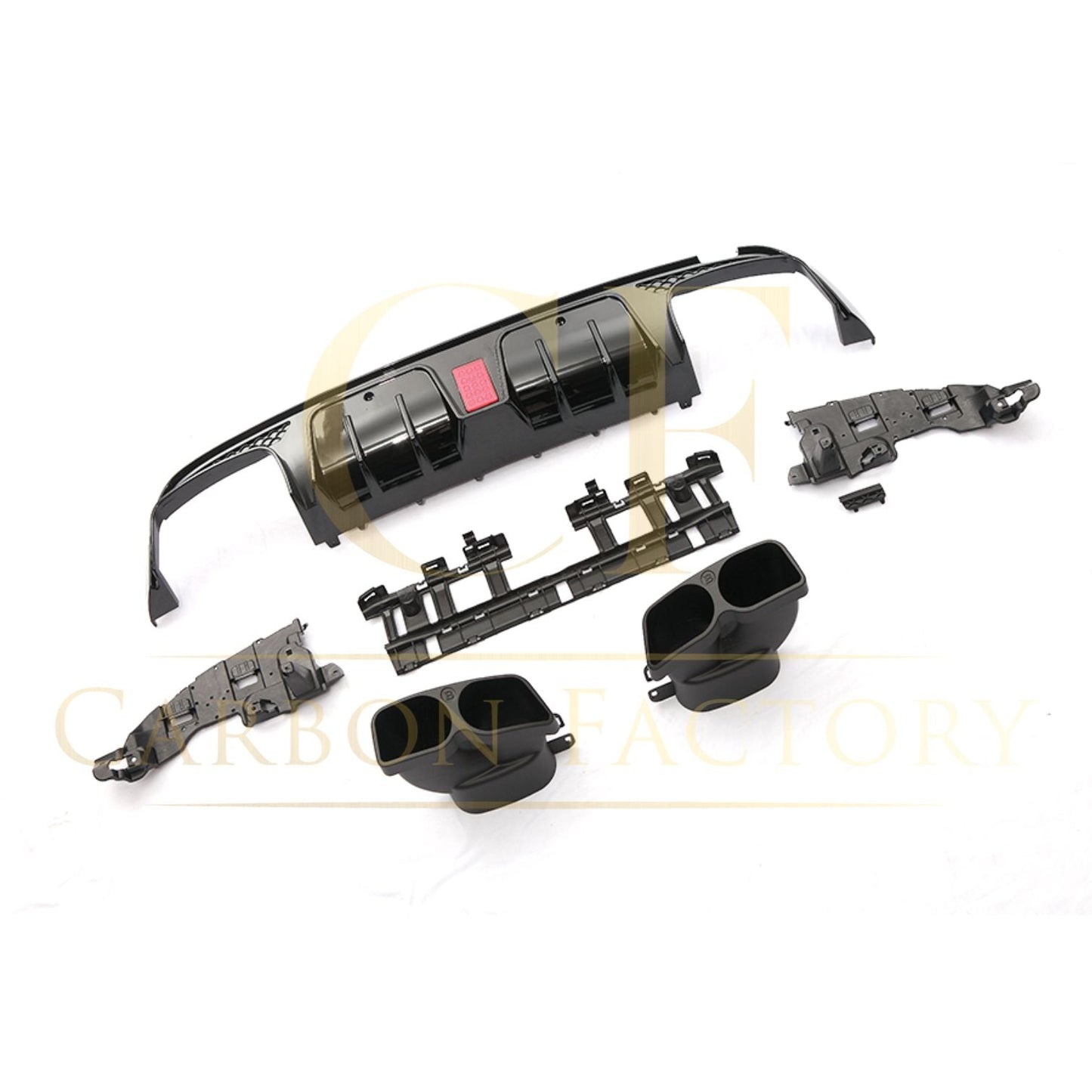 Brabus Style Gloss Black Rear Diffuser & Exhaust Tips for Mercedes Benz W205 C Class & C63 Saloon 15-21-Carbon Factory