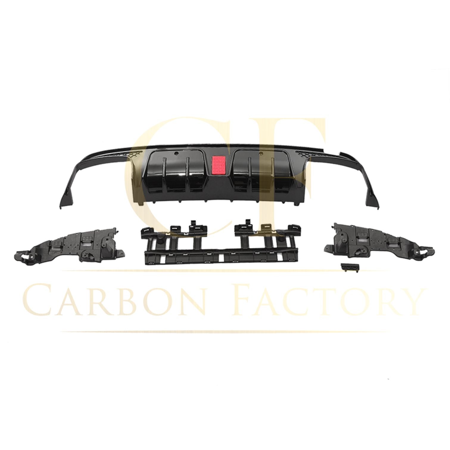 Brabus Style Gloss Black Rear Diffuser & Exhaust Tips for Mercedes Benz W205 C Class & C63 Saloon 15-21-Carbon Factory