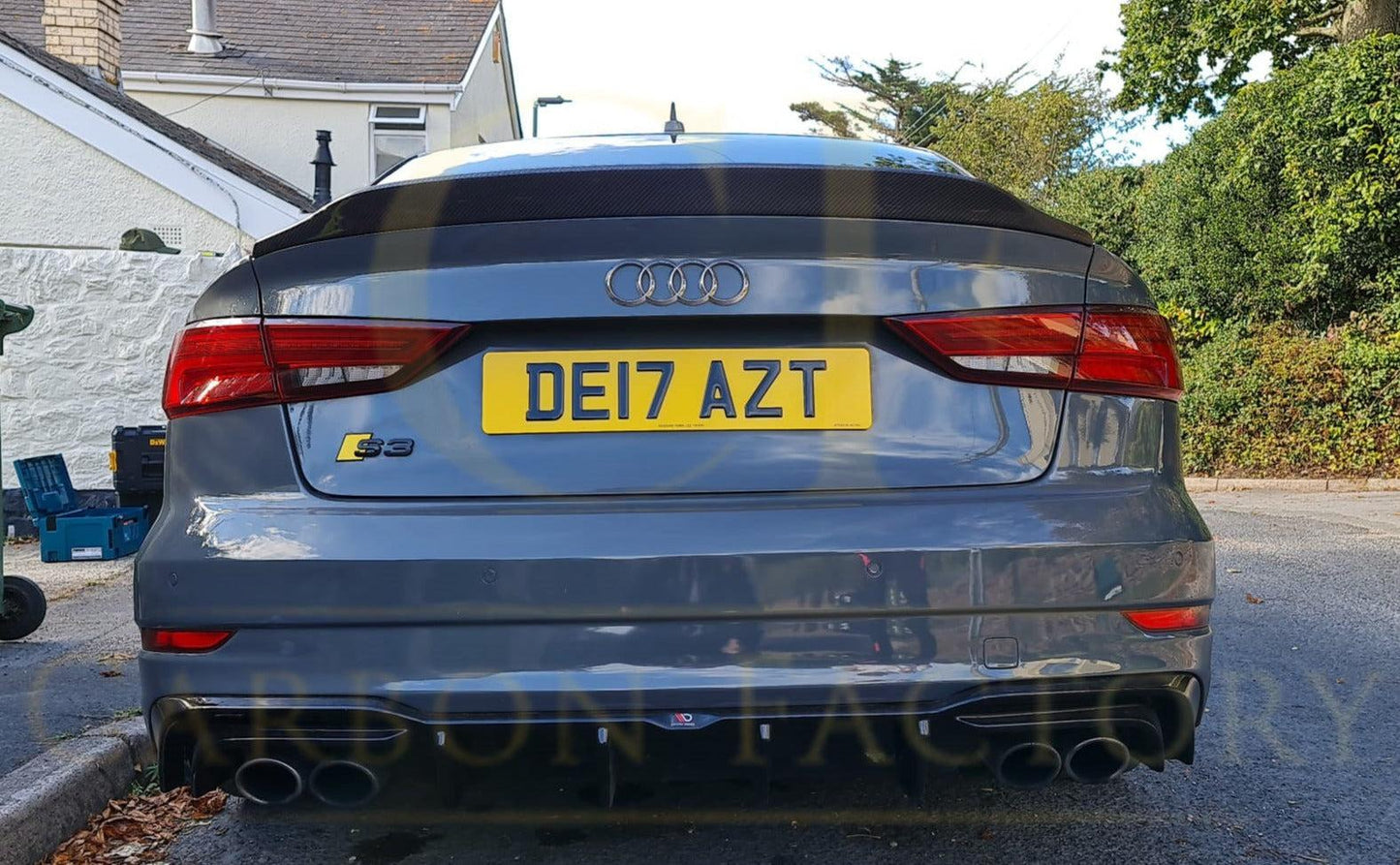 C Style Carbon Fibre Boot Spoiler for Audi A3 S3 RS3 Saloon 13-20-Carbon Factory