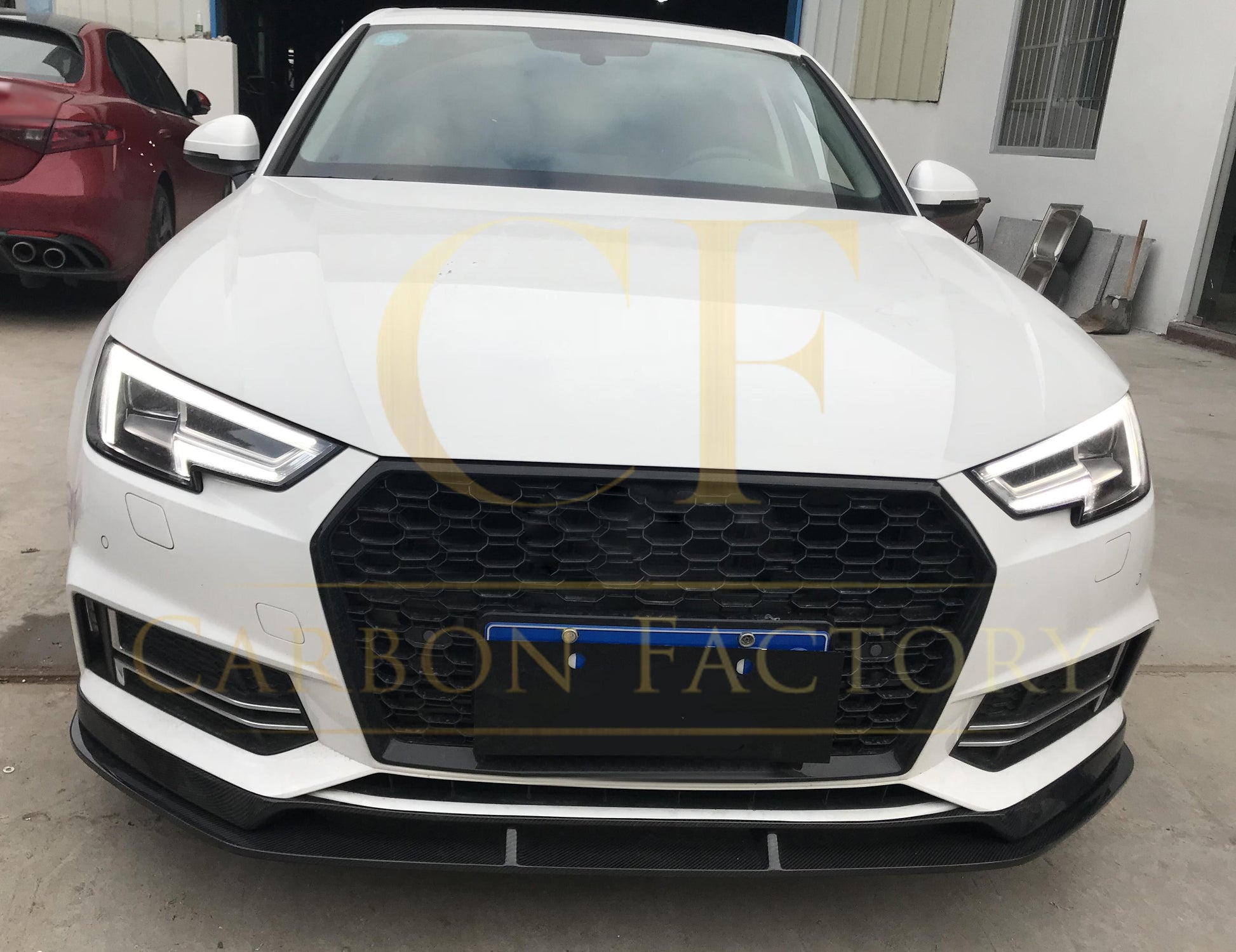 C Style Carbon Fibre Front Splitter for Audi A4 B9 S Line & S4 16-18-Carbon Factory