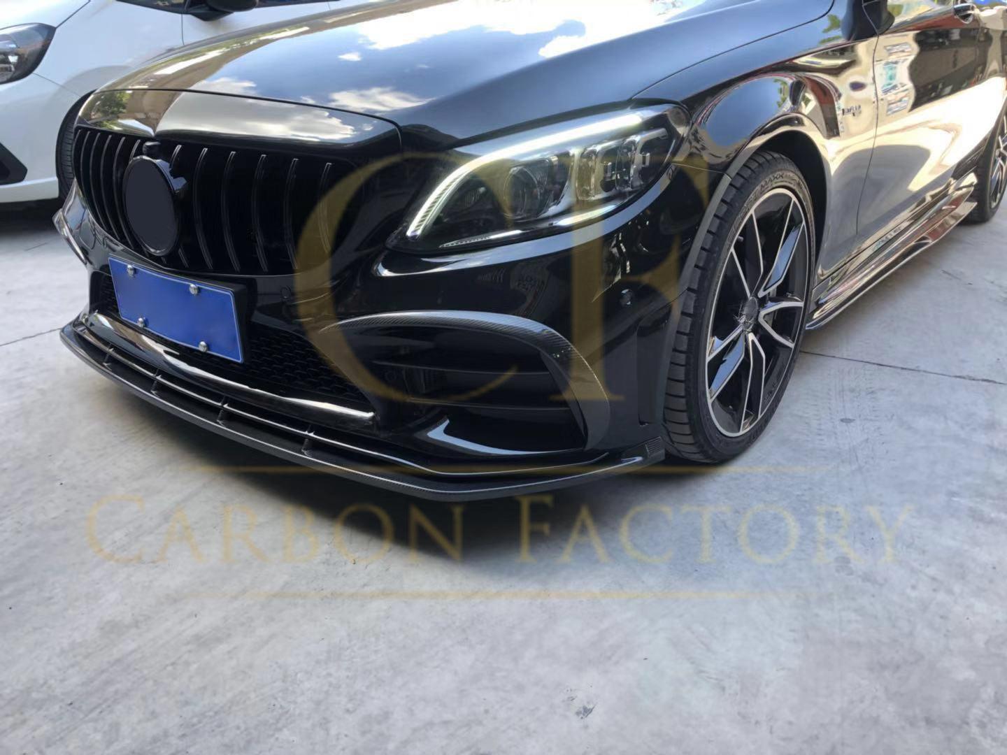 C43 Carbon Fibre Front Splitter for Mercedes Benz W205 C Class 20-21-Carbon Factory
