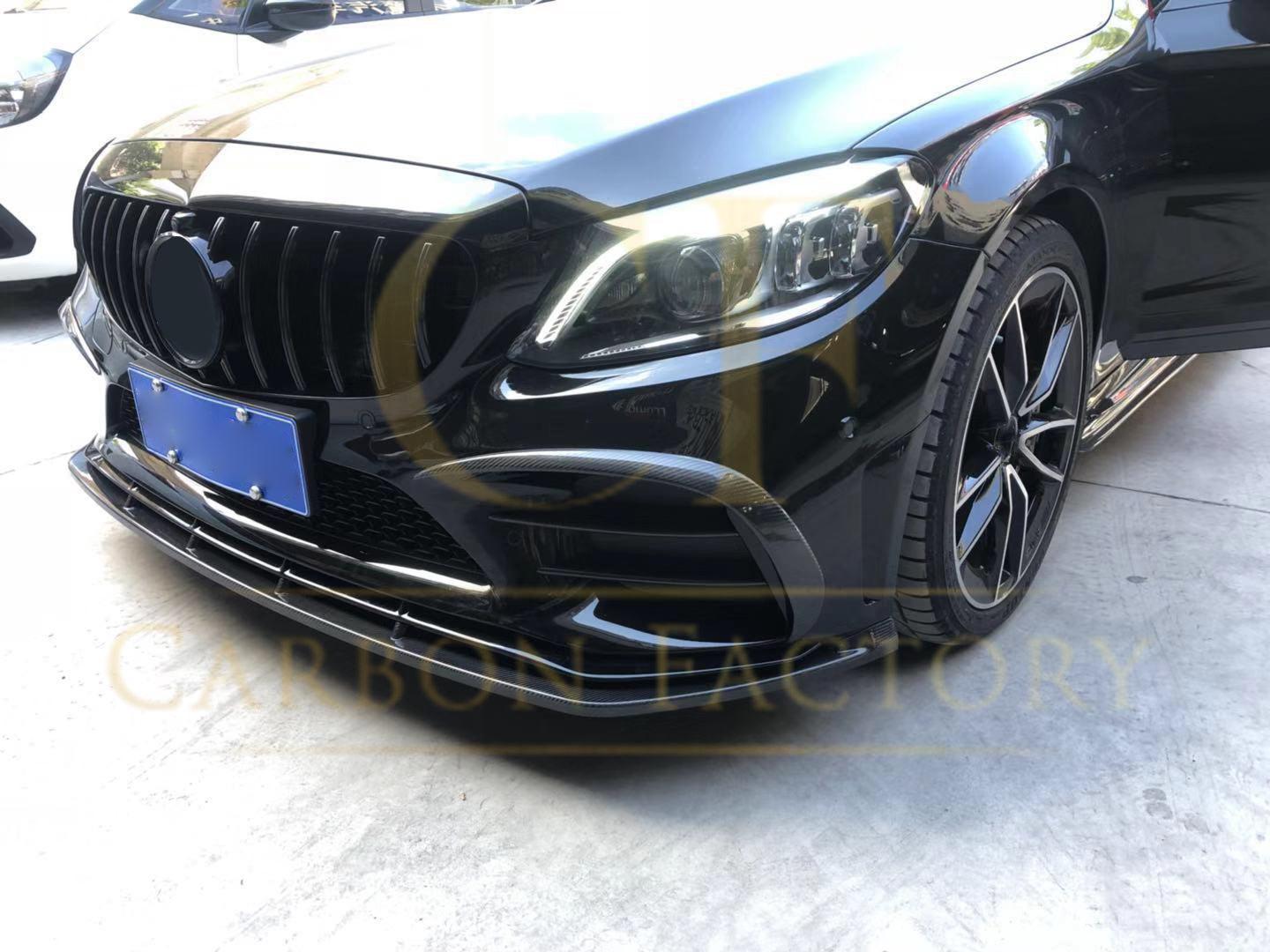 C43 Carbon Fibre Front Splitter for Mercedes Benz W205 C Class 20-21-Carbon Factory