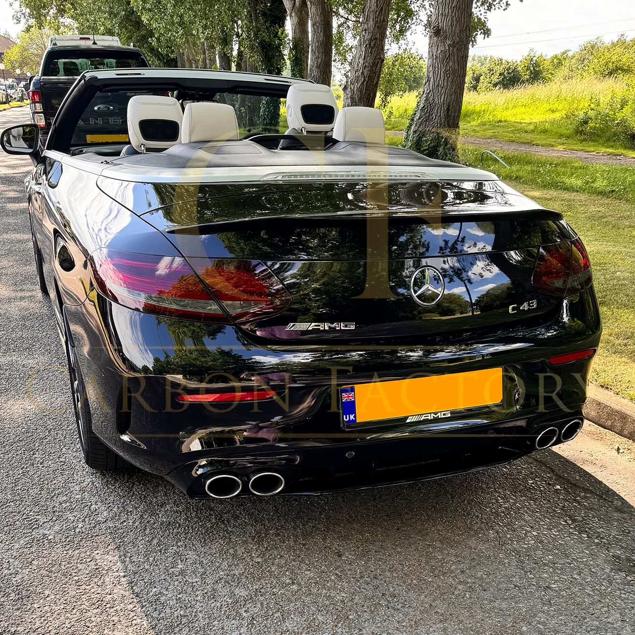 C43 Style Gloss Black Rear Diffuser & Exhaust Tips for Mercedes Benz W205 C Class 15-21-Carbon Factory