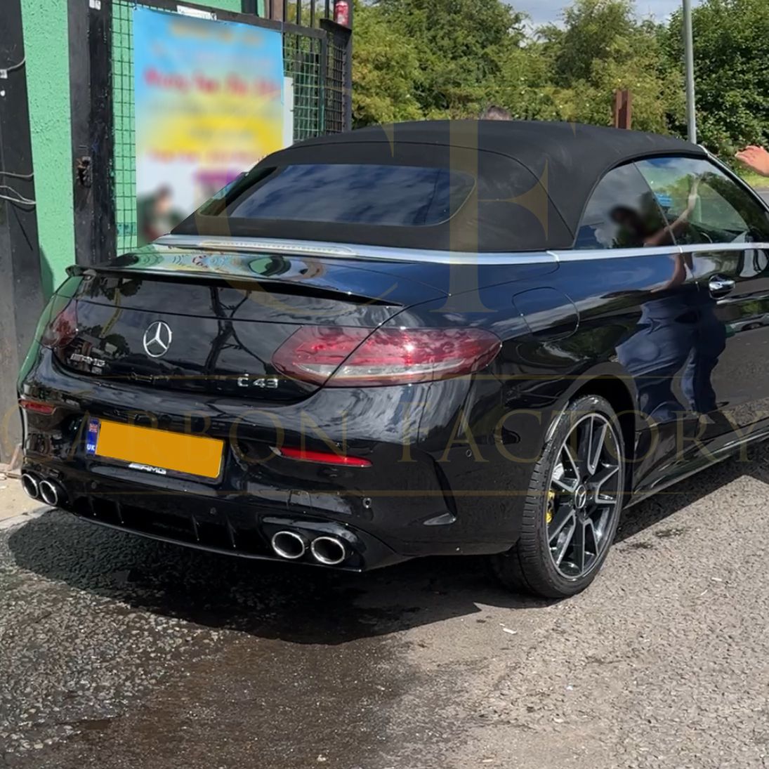 C43 Style Gloss Black Rear Diffuser & Exhaust Tips for Mercedes Benz W205 C Class 15-21-Carbon Factory