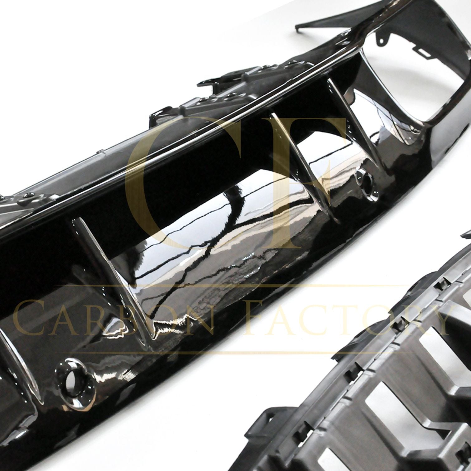 C43 Style Gloss Black Rear Diffuser & Exhaust Tips for Mercedes Benz W205 C Class 15-21-Carbon Factory