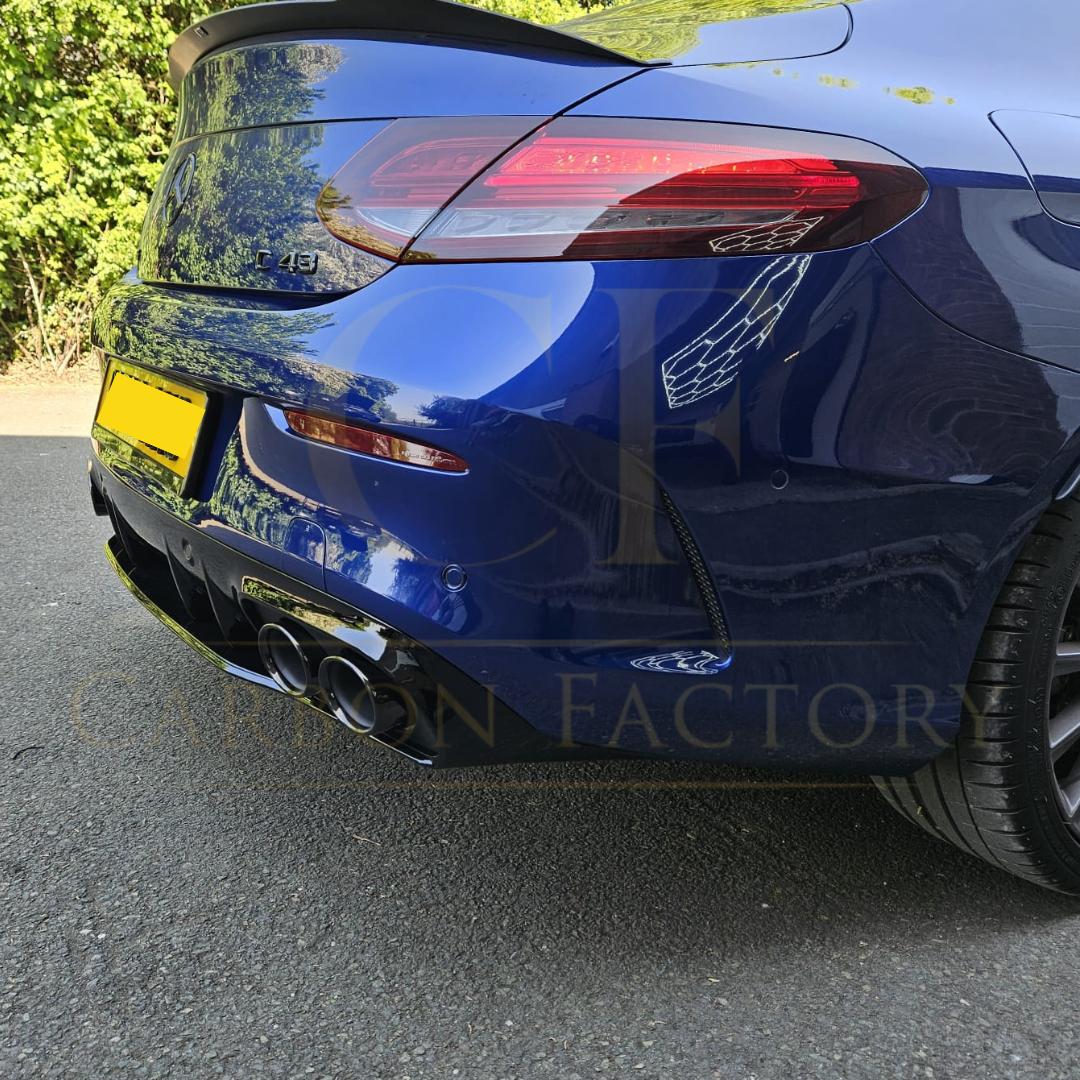 C43 Style Gloss Black Rear Diffuser & Exhaust Tips for Mercedes Benz W205 C Class & C63 Coupe 15-21-Carbon Factory