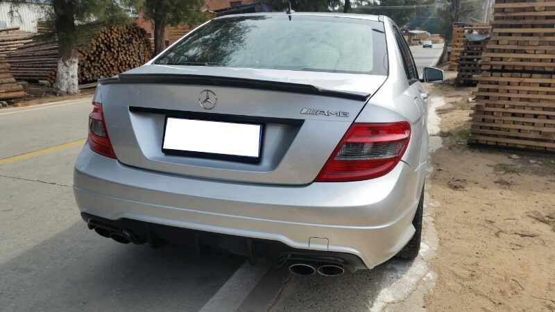 C74 Style Carbon Fibre Boot Spoiler for Mercedes Benz W204 C Class Saloon 07-14-Carbon Factory