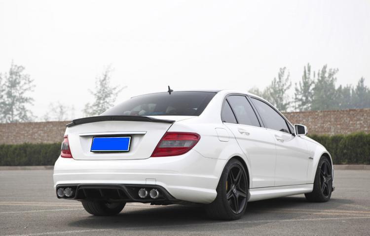 C74 Style Carbon Fibre Boot Spoiler for Mercedes Benz W204 C Class Saloon 07-14-Carbon Factory