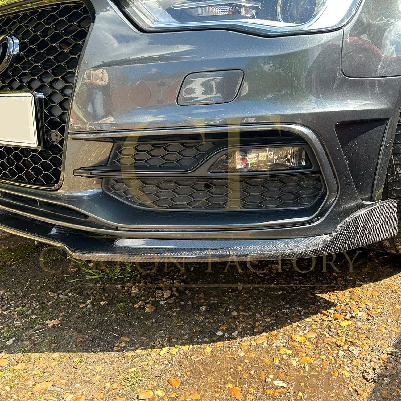 CF Style Carbon Fibre Front Splitter for Audi A3 Hatchback S Line & S3 13-15 - Carbon Factory