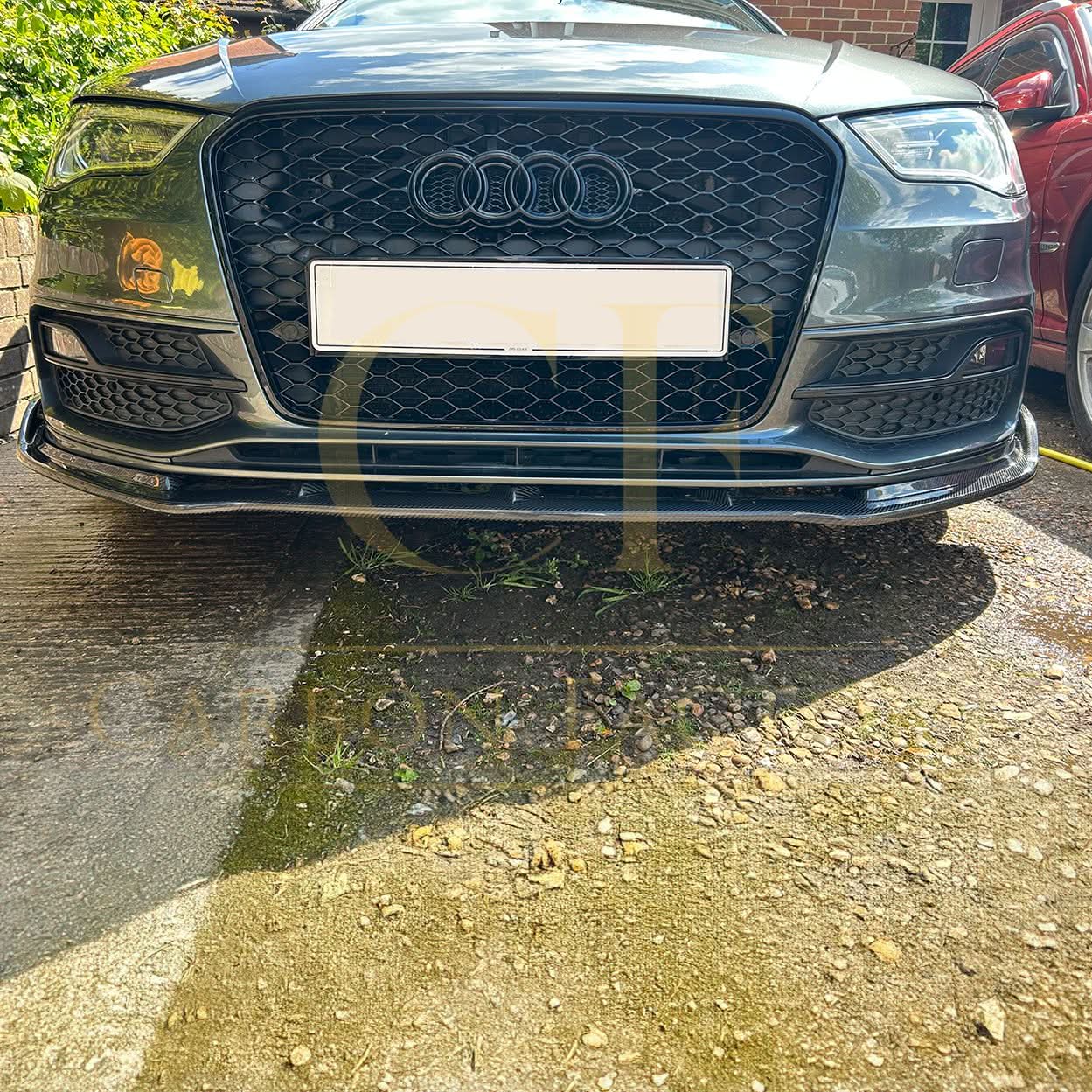 CF Style Carbon Fibre Front Splitter for Audi A3 Hatchback S Line & S3 13-15 - Carbon Factory