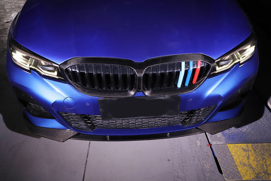CF Style Carbon Fibre Front Splitter for BMW G20 3 Series Pre-LCI M Sport 19-22-Carbon Factory