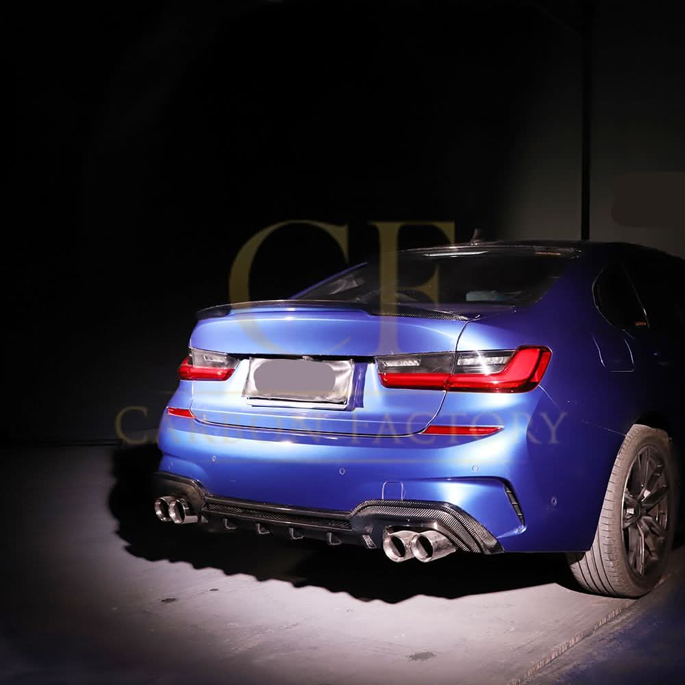 CF Style Carbon Fibre Rear Diffuser for BMW 3 Series G20 G21 Pre-LCI M Sport 19-22 - Carbon Factory