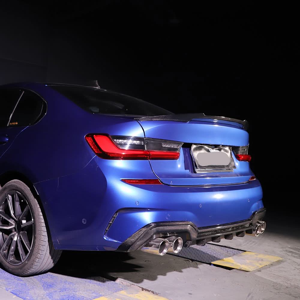 CF Style Carbon Fibre Rear Diffuser for BMW 3 Series G20 G21 Pre-LCI M Sport 19-22 - Carbon Factory