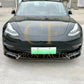 CF Style Gloss Black Front Splitter for Tesla Model 3 16-23-Carbon Factory