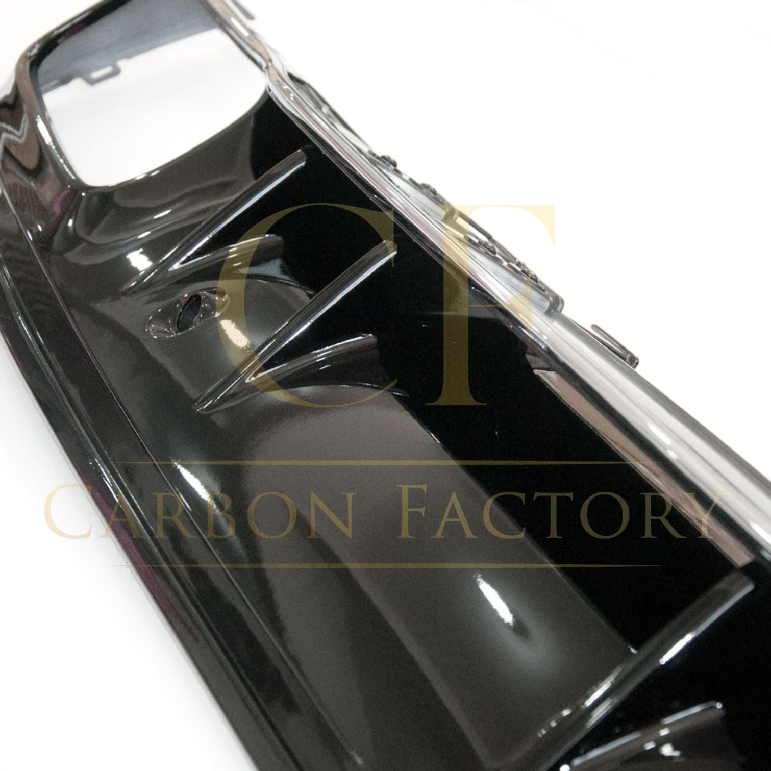 CF Style Gloss Black Rear Diffuser & Exhaust Tips for Mercedes Benz W205 C Class & C63 Saloon & Estate 15-21-Carbon Factory