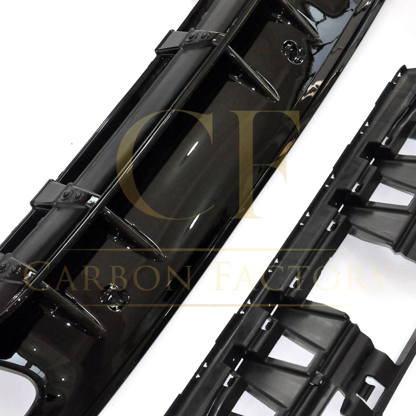 CF Style Gloss Black Rear Diffuser & Exhaust Tips for Mercedes Benz W205 C Class & C63 Saloon & Estate 15-21-Carbon Factory
