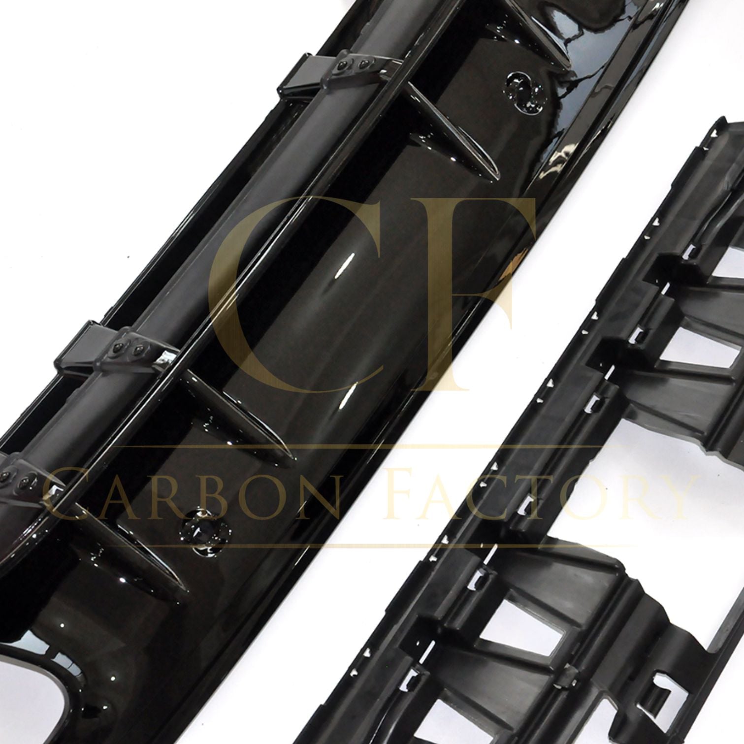 CF Style Gloss Black Rear Diffuser & Exhaust Tips for Mercedes Benz W205 C Class & C63 Saloon & Estate 15-21-Carbon Factory