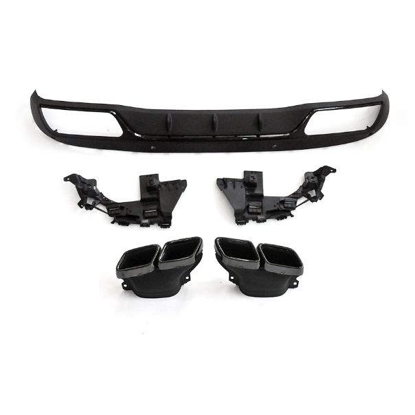 CF Style Gloss Black Rear Diffuser & Exhaust Tips for Mercedes Benz W205 C Class & C63 Saloon & Estate 15-21-Carbon Factory