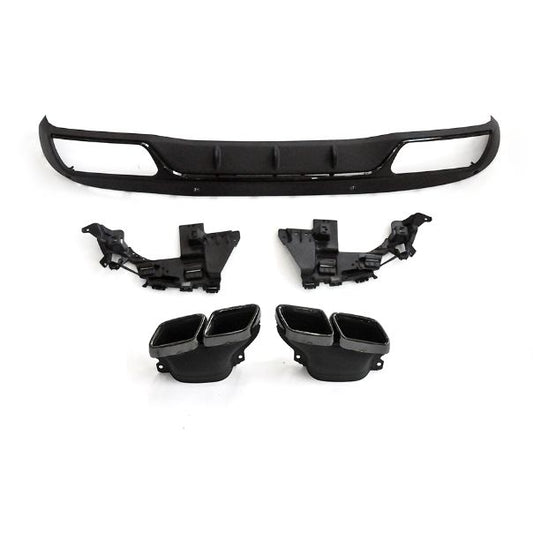 CF Style Gloss Black Rear Diffuser & Exhaust Tips for Mercedes Benz W205 C Class & C63 Saloon & Estate 15-21-Carbon Factory