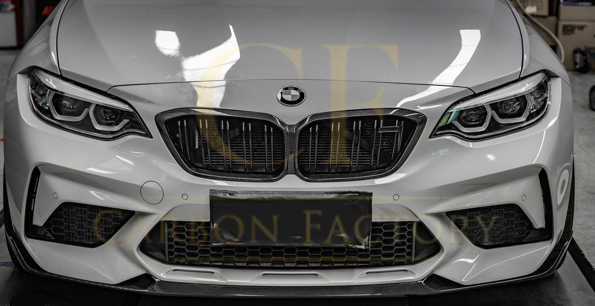 CF Style Pre-Preg Carbon Fibre Front Splitter for BMW F87 M2C 19-22-Carbon Factory
