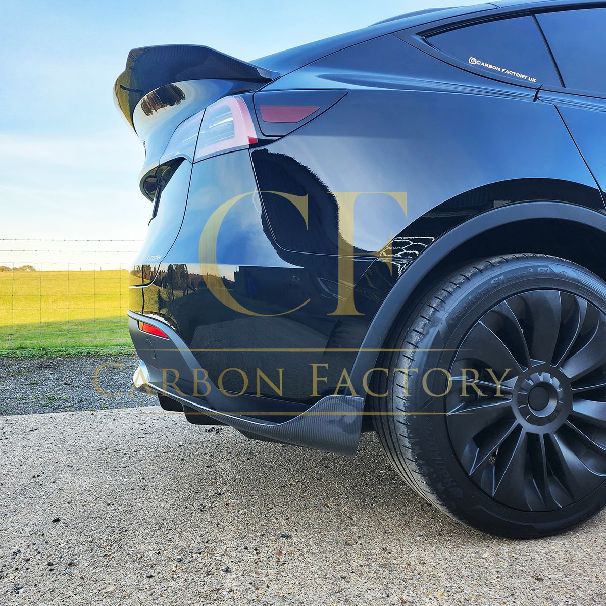 CS Style Carbon Fibre Rear Diffuser for Tesla Model Y 19-24-Carbon Factory