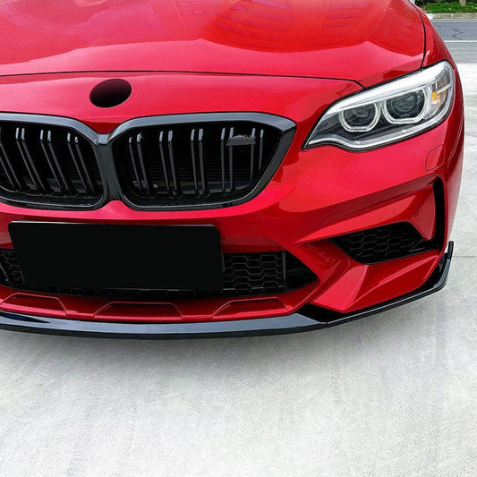 CS Style Gloss Black Front Splitter for BMW F87 M2 OG 14-20-Carbon Factory