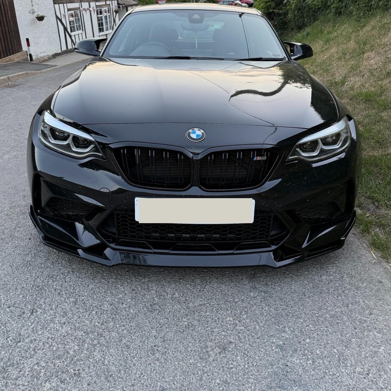 CS Style Gloss Black Front Splitter for BMW F87 M2C 14-18-Carbon Factory