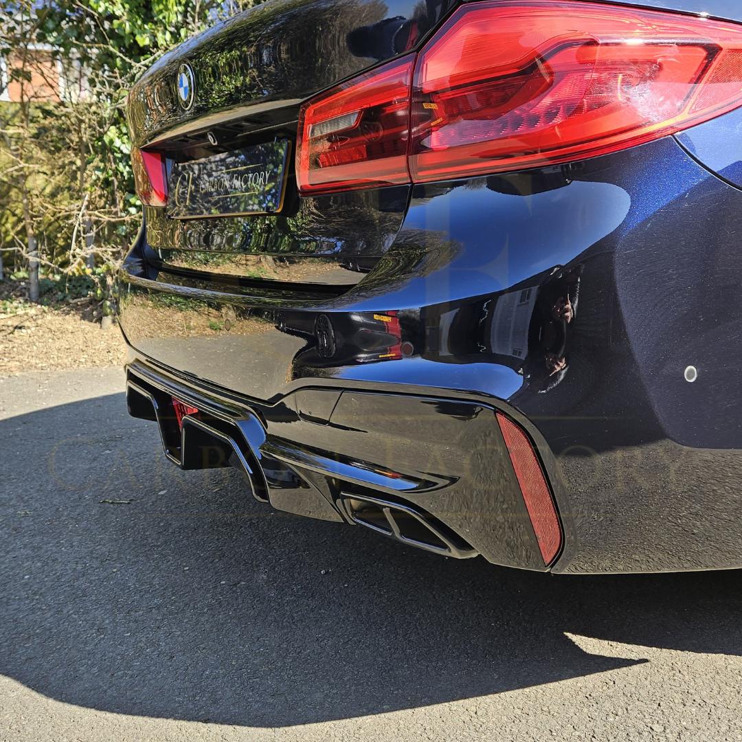 CS Style Gloss Black Rear Diffuser for BMW G30 G31 5 Series M Sport 17-24-Carbon Factory