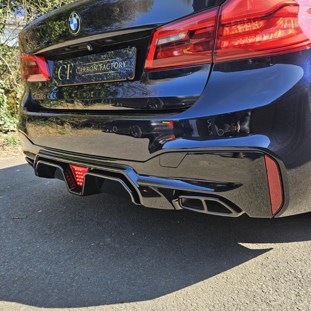 CS Style Gloss Black Rear Diffuser for BMW G30 G31 5 Series M Sport 17-24-Carbon Factory