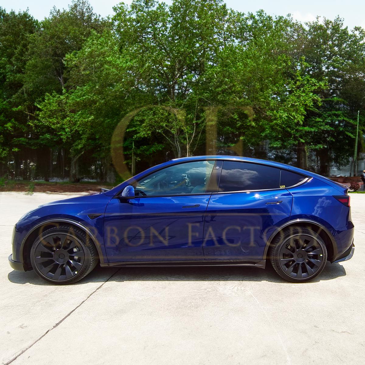 CS Style Pre-Preg Carbon Fibre Side Skirts for Tesla Model Y 19-23-Carbon Factory