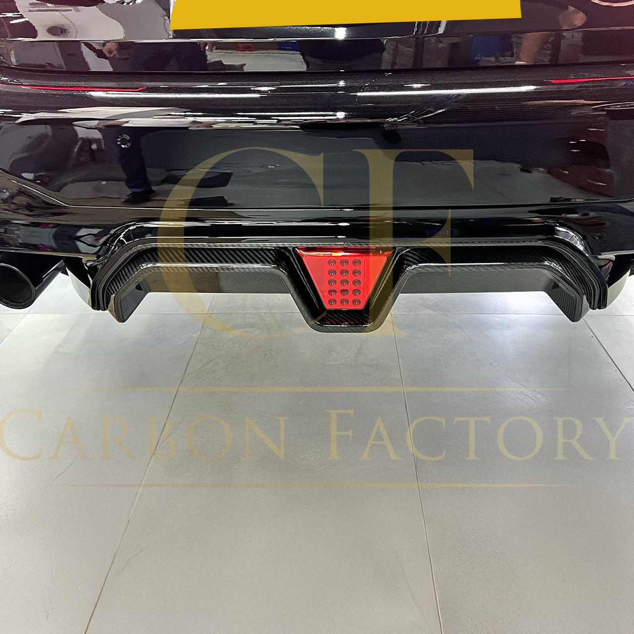 CS Style with LED Pre-Preg Carbon Fibre Rear Diffuser for BMW F90 M5 17-24-Carbon Factory