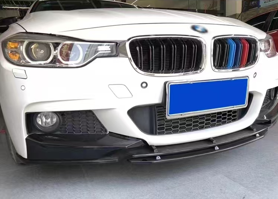 3D Style Gloss Black Front Splitter for BMW F30 F31 3 Series M Sport 12-19 - Carbon Factory