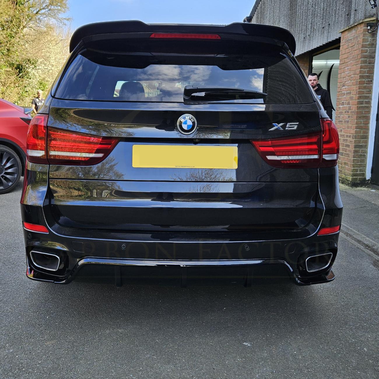 Carbon Factory Style Gloss Black Body Kit Splitter Diffuser Side Skirt Spoiler for BMW F15 X5 13-18-Carbon Factory