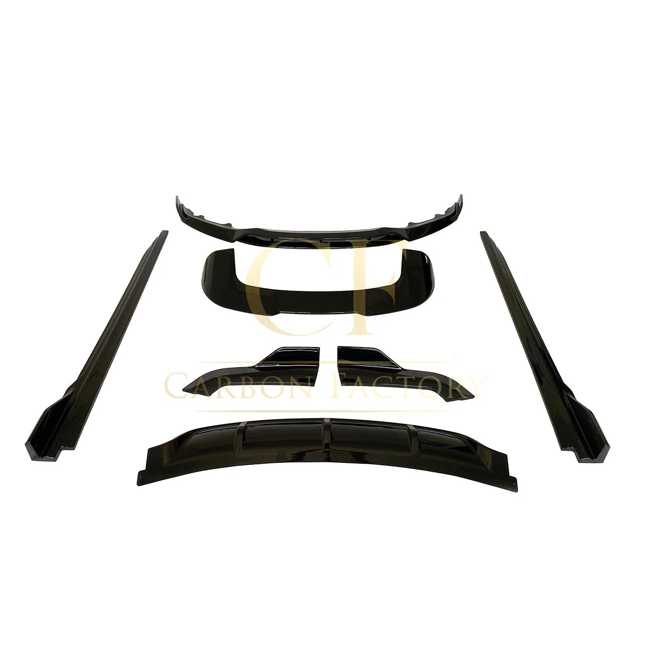 Carbon Factory Style Gloss Black Body Kit Splitter Diffuser Side Skirt Spoiler for BMW F15 X5 13-18-Carbon Factory