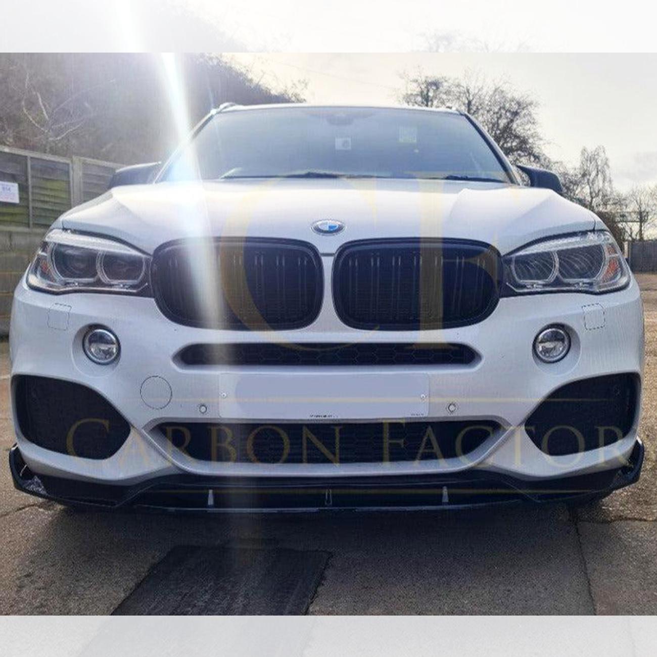 Carbon Factory Style Gloss Black Body Kit Splitter Diffuser Side Skirt Spoiler for BMW F15 X5 13-18-Carbon Factory