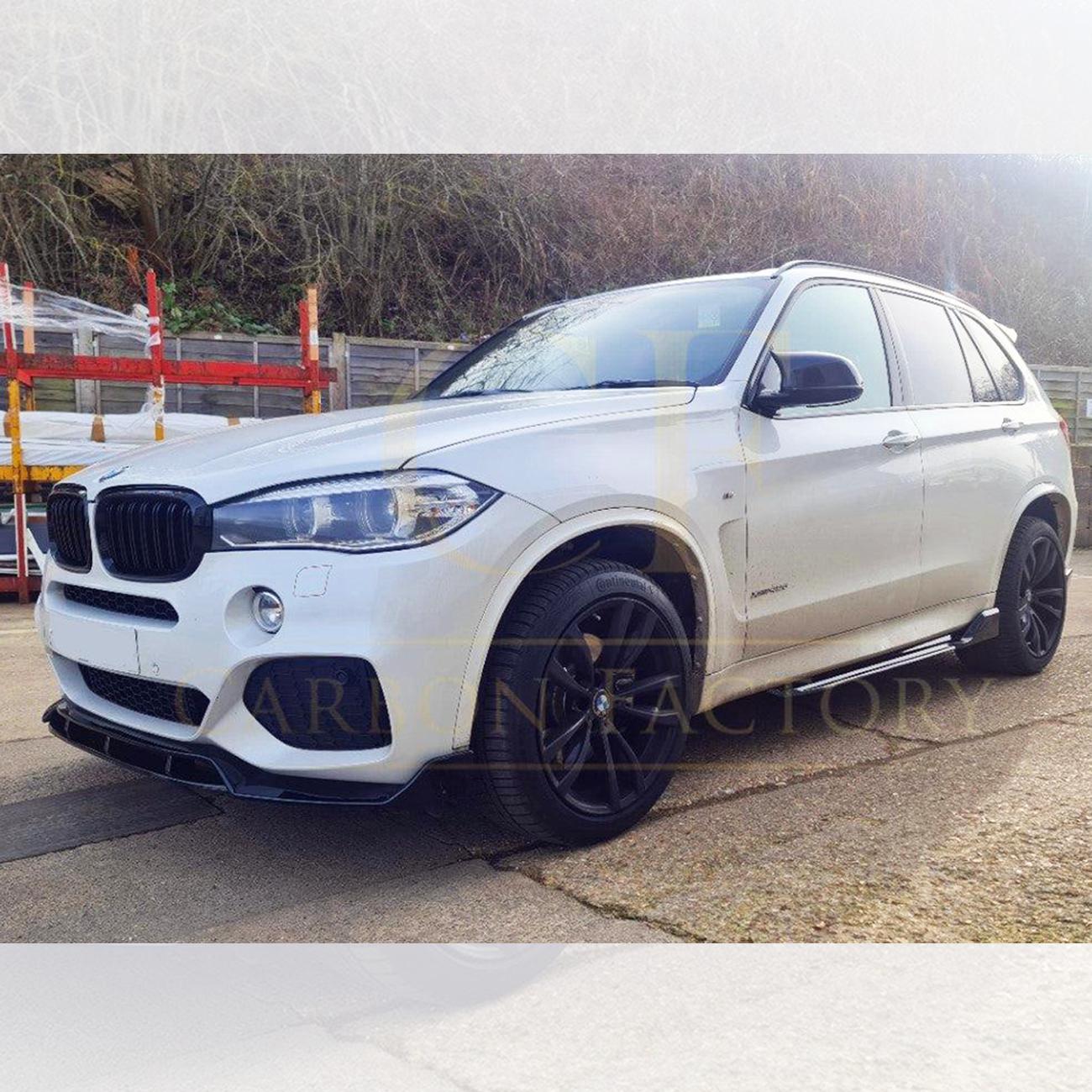 Carbon Factory Style Gloss Black Front Splitter for BMW F15 X5 13-18-Carbon Factory