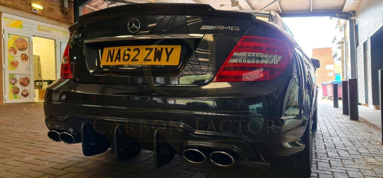Carbon Fibre Big Fin Rear Diffuser for Mercedes Benz W204 C63 and C Class Facelift 12-14-Carbon Factory