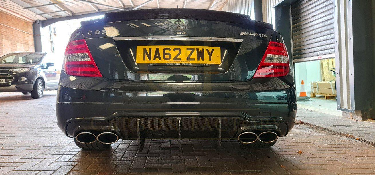 Carbon Fibre Big Fin Rear Diffuser for Mercedes Benz W204 C63 and C Class Facelift 12-14-Carbon Factory