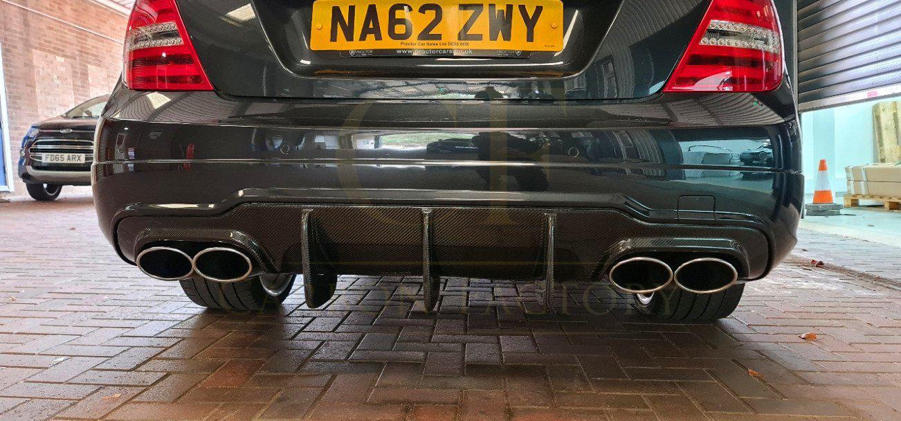 Carbon Fibre Big Fin Rear Diffuser for Mercedes Benz W204 C63 and C Class Facelift 12-14-Carbon Factory