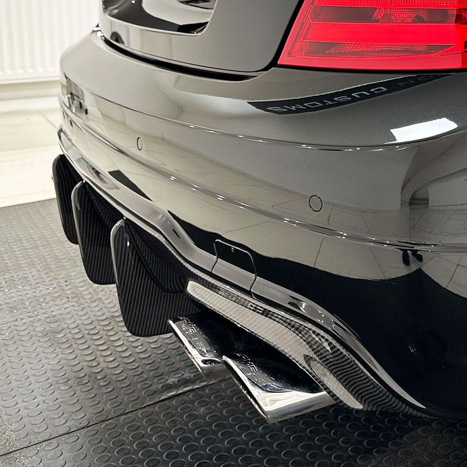 Carbon Fibre Big Fin Rear Diffuser for Mercedes Benz W204 C63 and C Class Facelift 12-14-Carbon Factory