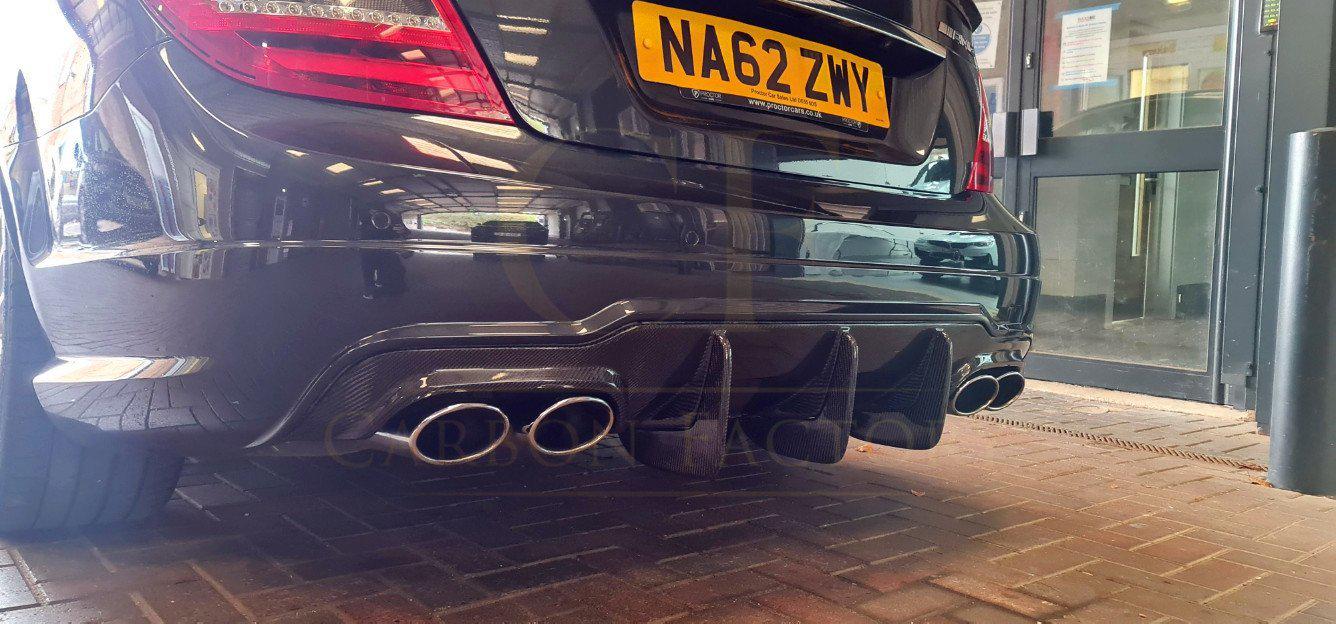 Carbon Fibre Big Fin Rear Diffuser for Mercedes Benz W204 C63 and C Class Facelift 12-14-Carbon Factory