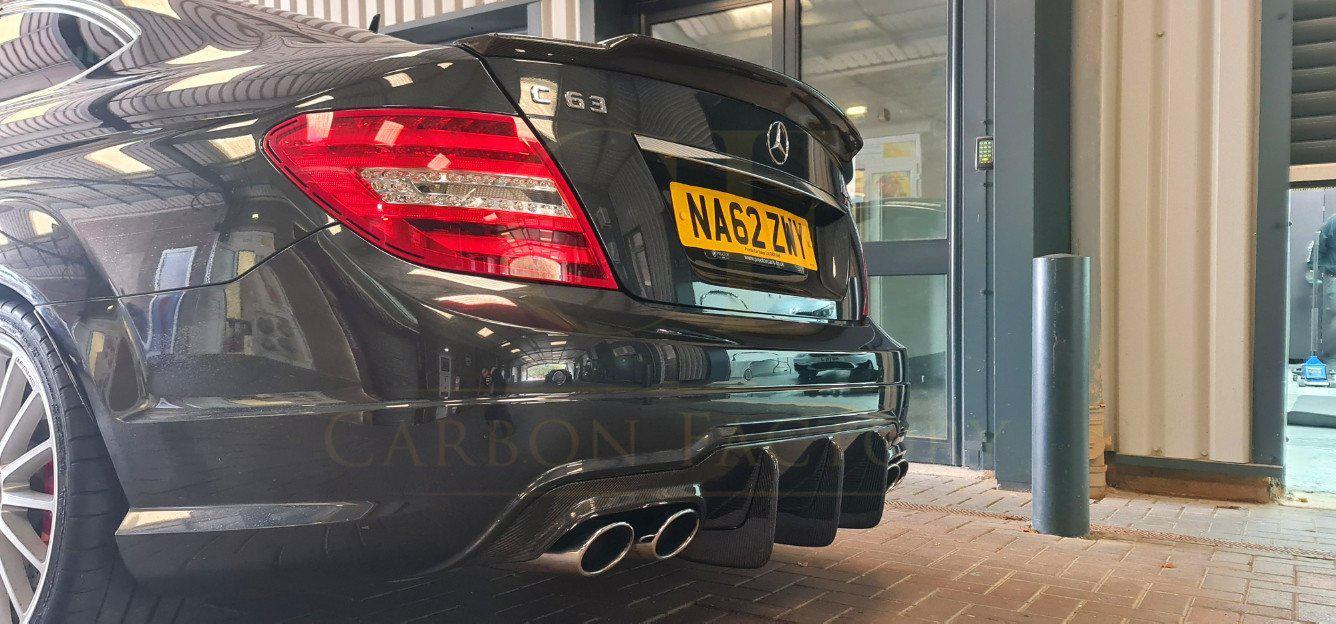 Carbon Fibre Big Fin Rear Diffuser for Mercedes Benz W204 C63 and C Class Facelift 12-14-Carbon Factory