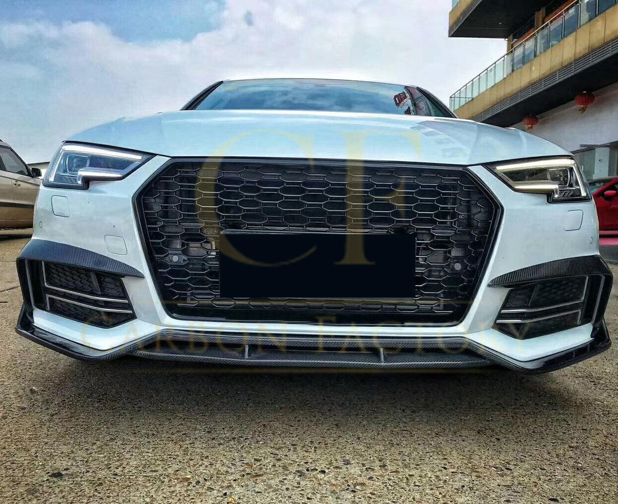 Carbon Fibre Fog Light Covers for Audi A4 B9 S Line 16-19-Carbon Factory