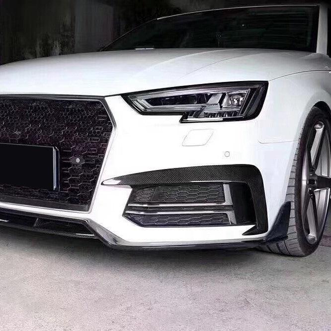 Carbon Fibre Fog Light Covers for Audi A4 B9 S Line 16-19-Carbon Factory