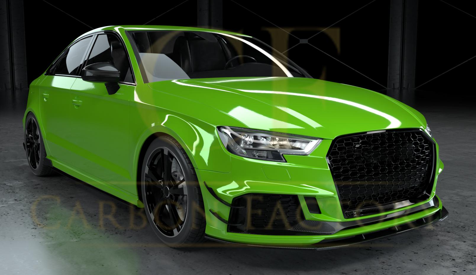 Carbon Fibre Front Bumper Trims for Audi 8V RS3 Saloon 17-20-Carbon Factory