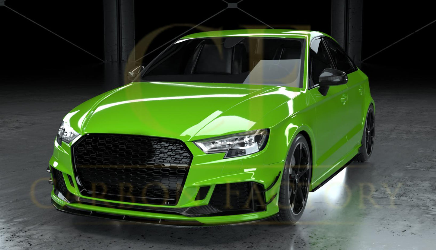 Carbon Fibre Front Bumper Trims for Audi 8V RS3 Saloon 17-20-Carbon Factory