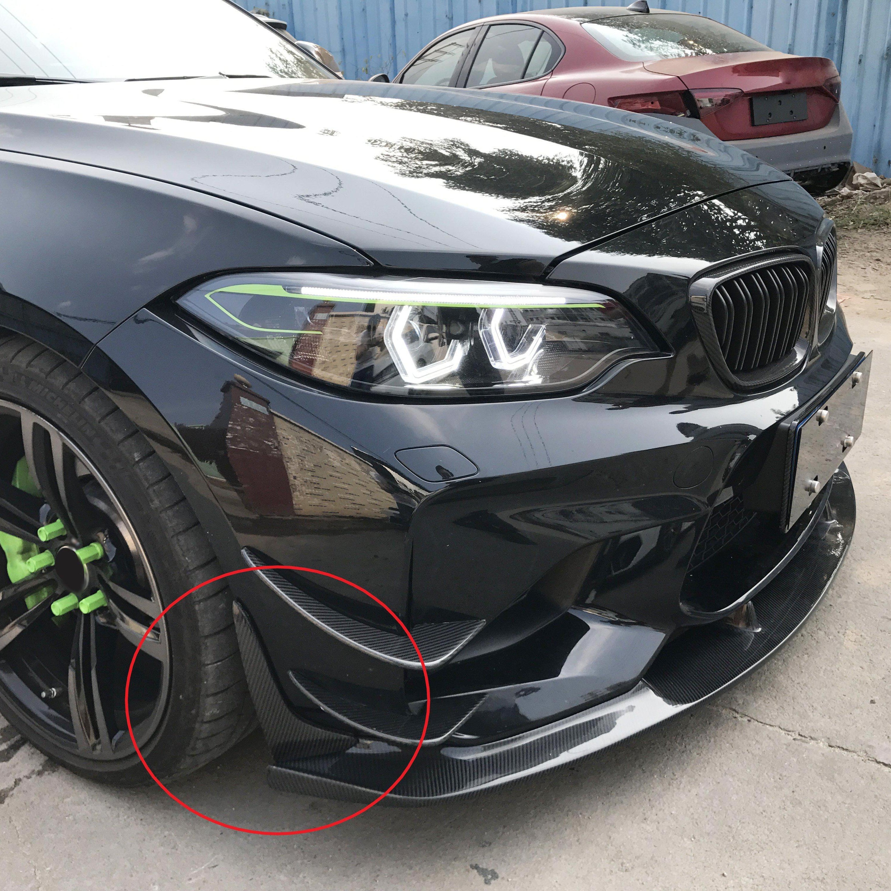 Carbon Fibre Front Bumper Trims for BMW F87 M2 16-21 - Carbon Factory