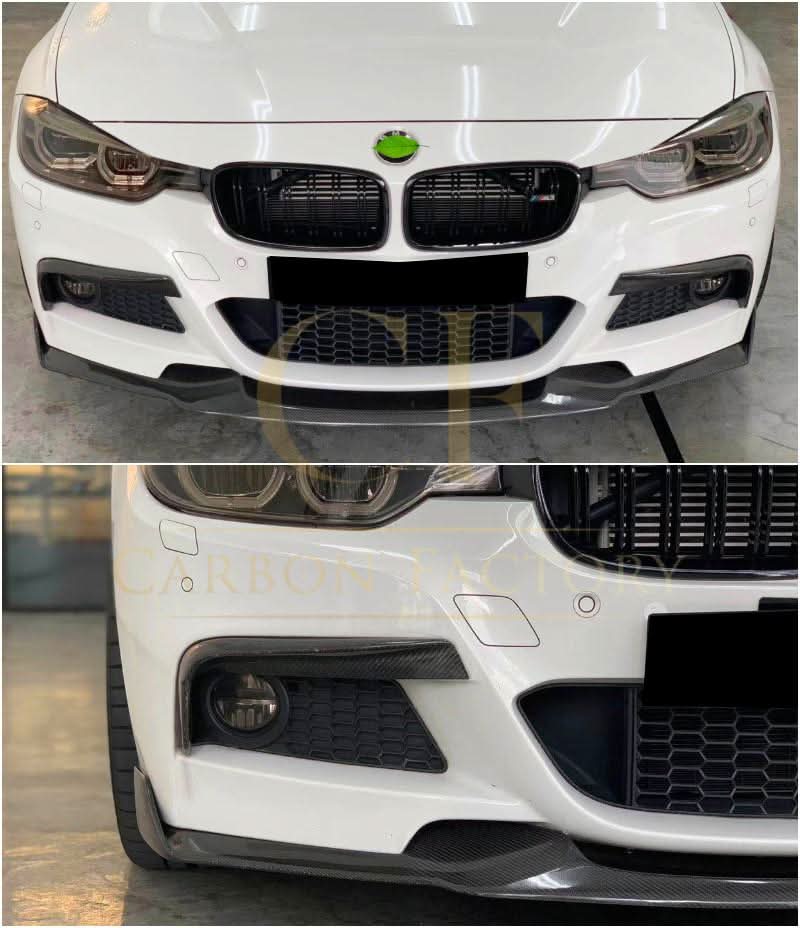 Carbon Fibre Front Bumper Upper Trims for BMW 3 Series F30 2012-2019 - Carbon Factory